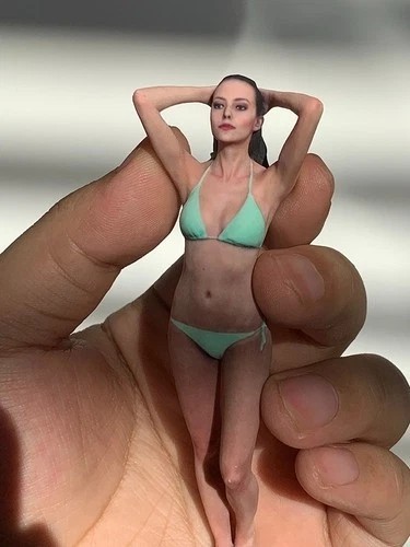 Figura in miniatura scena oggetti di scena 1/18 verde bikini bellezza ragazza diorama scultura resina - Foto 11 di 20