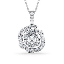 0.86ct Natürlich Rund Diamant 14k Echt Weißgold Hochzeitstag Anhänger