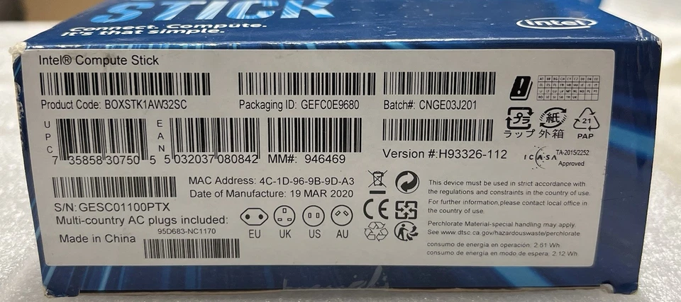 Intel Compute Stick, Portable Windows Computer - Image 2 of 3