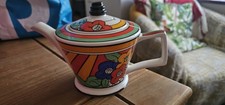 Art Deco Tea Pot  Clarice Cliff Inspired Fine Bone China Wren