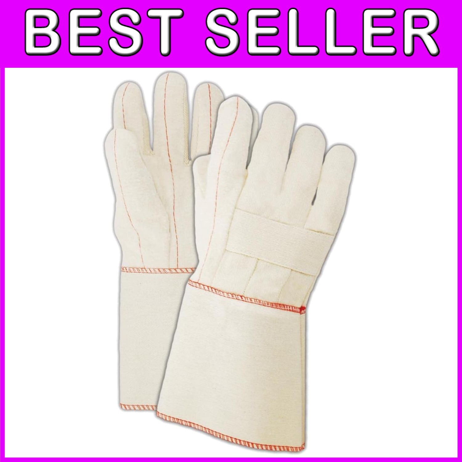 Cotton Canvas Hot Mill Gloves, 20 oz., Men's Large, 12 Pair