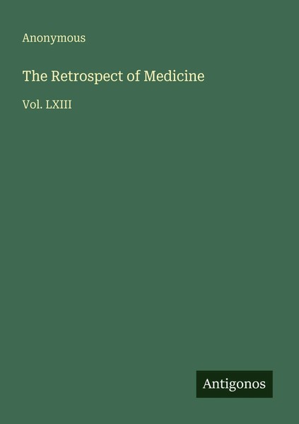 Anonymous | The Retrospect Of Medicine | Taschenbuch | Englisch (2025)-image