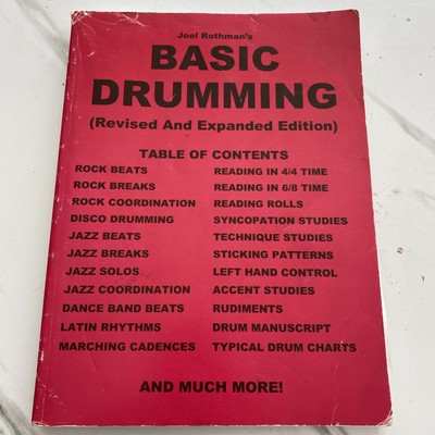 BASIC DRUMMING REV & EXPANDED EDITION JOEL ROTHMAN 1983 SOFTCOVER