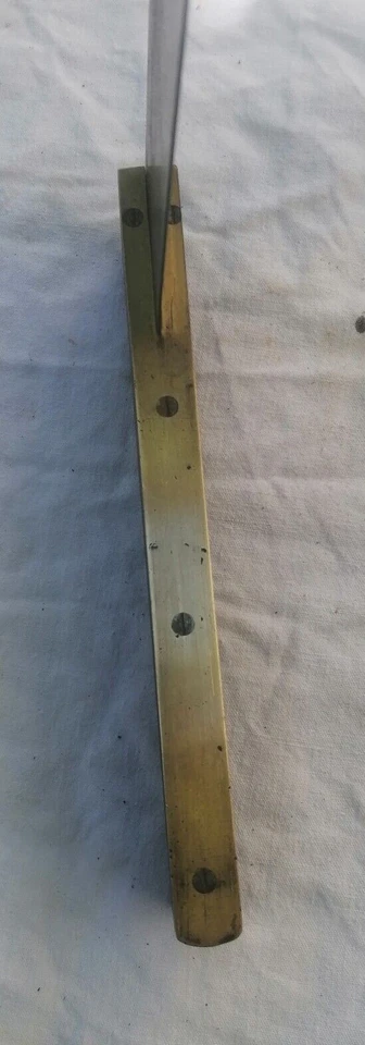 Ancienne équerre bois laiton - Photo 2/3