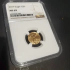 2019 American Gold Eagle G$5 - NGC MS69 - 1/10 oz Fine Gold Coin
