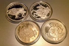 Four Horsemen of the Apocalypse Complete Set of  4 x 1 oz .999 Fine Silver Round