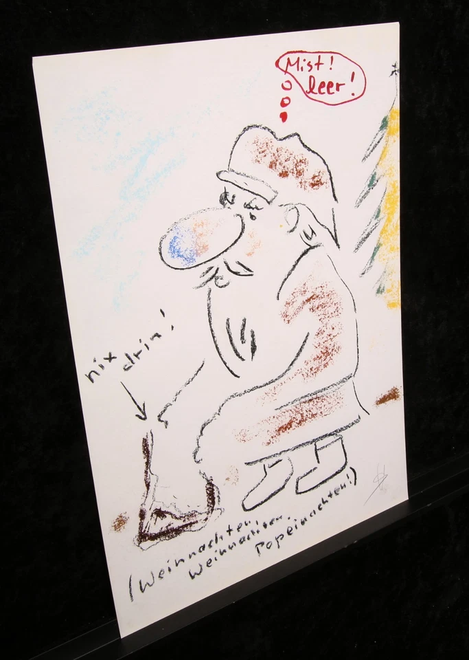 🎄 Humorvolles Weihnachtsmotiv von Helge Schneider 🎄 - Giclée - handsigniert - Bild 2 von 3