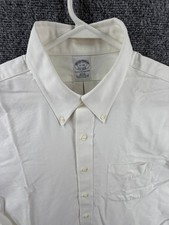 Brooks Brothers Long Sleeve Supima Slim Non-Iron Button-Down OCBD 17 34 Cotton