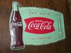Vintage Look Embossed Metal Ice Cold Drink COCA COLA 14" Thermometer SIGN