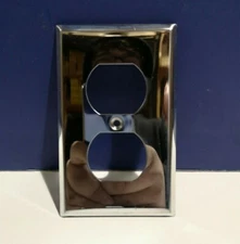 POLISHED CHROME 1-Gang Duplex Receptacle Outlet Wall Plate Cover NEW 12-1-C