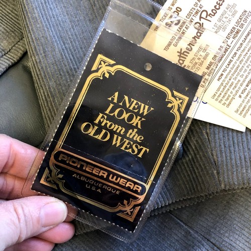 NOS Vtg Pioneer Wear SHEEP SKIN Leather Cowboy Jacket Western Corduroy Blazer 14 - Picture 6 of 10