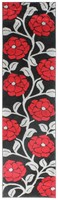 Hand Carved Floral Vines Black & Red Modern Wilton Rugs 60x230cm Hallway Runner Hand Carved Floral Vines Black & Red Modern Wilton Rugs 60x230cm Hallway Runner