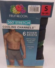 Fruit Of The Loom 360 Stretch Cooling Channels 6 Boxer Briefs Size S- New. 70.1 
