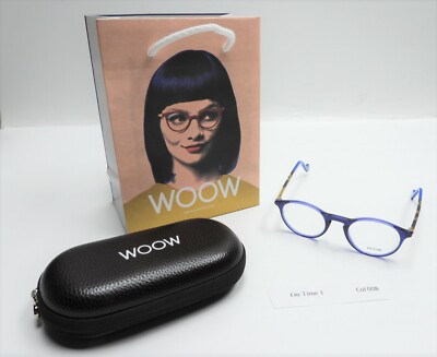 WOOW ''On Time 1'' Eyeglasses Frame Italy Col 008 Ink Blue 47, 20-143 Includes Zip