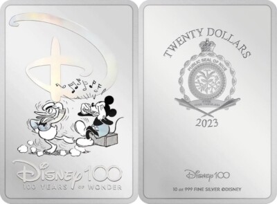 2023 NIUE Mickey and Donald 100 Years of Wonder 10 oz silver 2023 NIUE Mickey and Donald 100 Years of Wonder 10 oz silver