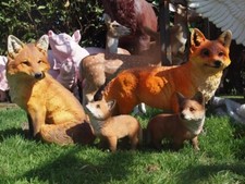 Fuchs Deko Figur lebensgroß Baby oder Erwachsen Gartenfigur wetterfest NEU