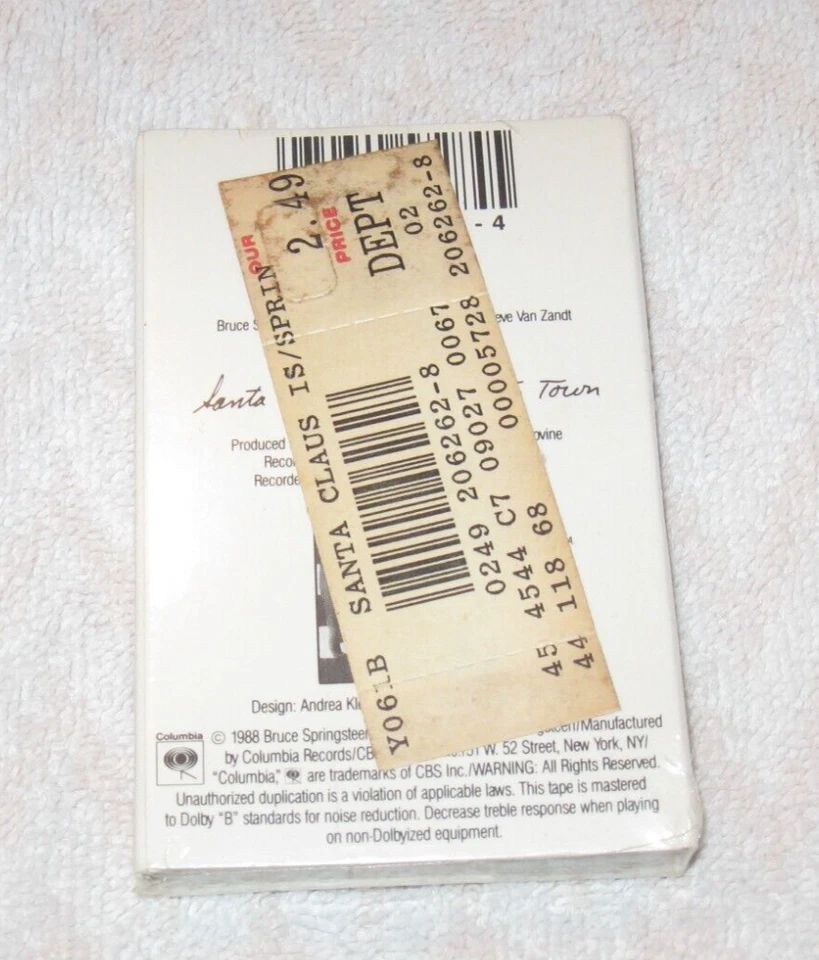 Bruce Springsteen "My Hometown/Santa Claus" Single Cassette Tape - NEW SEALED!!! - Image 2 of 4