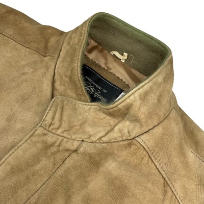VTG Saks Fifth Avenue Men s Lambskin Leather Bomber Jacket Beige   USA   Size 44