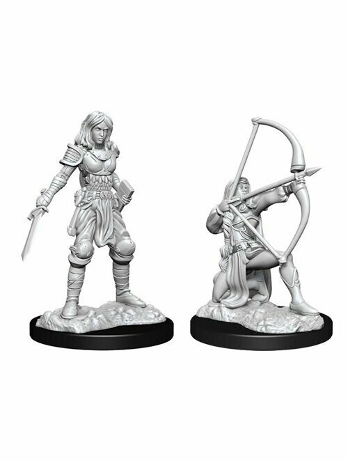 Human Fighter Female Miniature Figure Pathfinder Battles Deep Cuts Unpainted