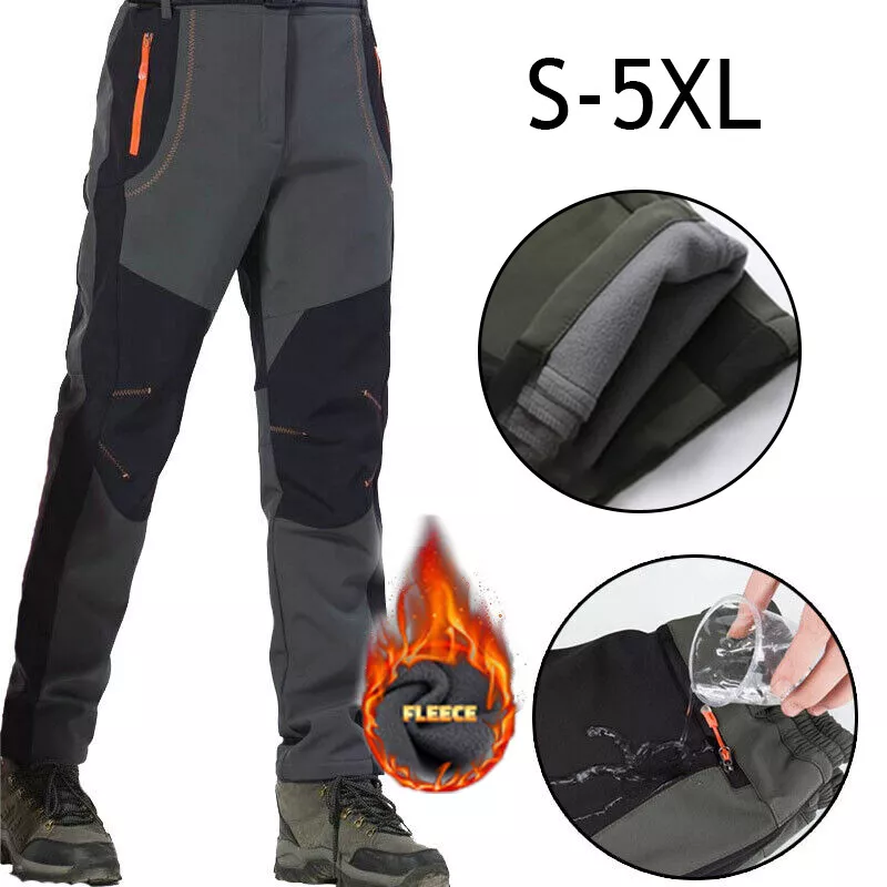 Men Waterproof Cargo Walking Trousers Rain Hiking Fishing Outdoor Work Pants  #