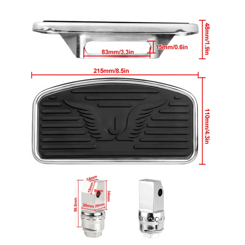 Pair Rear Footboards Floorboards For Yamaha V Star 650 400 Custom 1998-2019 USA - Image 2 of 4