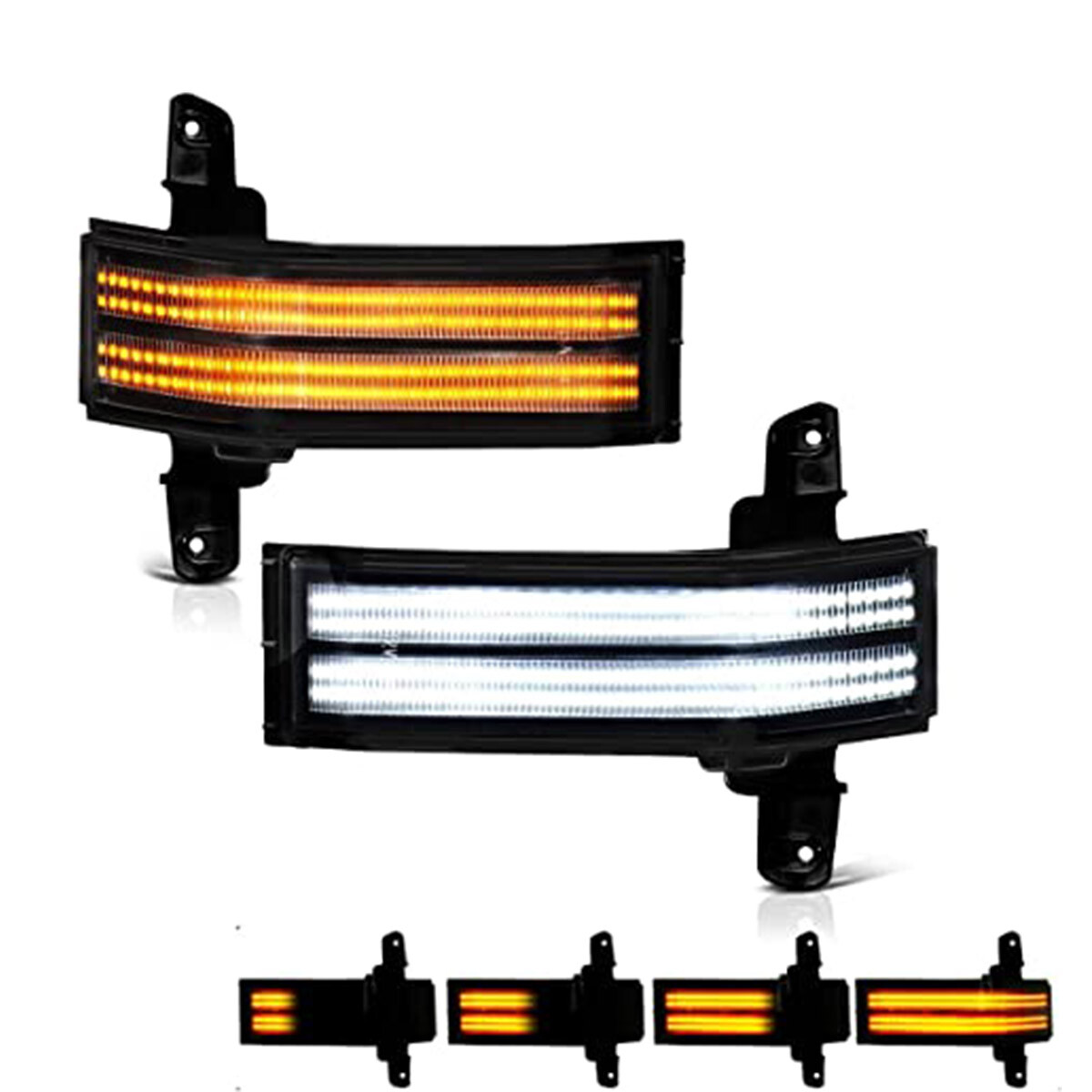 LED Switchback Tow Mirror Signal Light For 2014-2018 Chevy Silverado & GMC Sierra - Smoked Lens