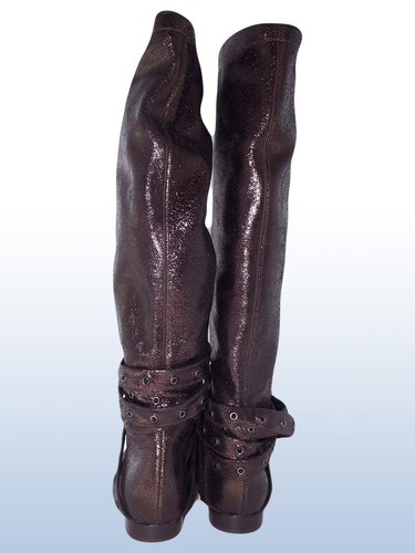 Alberto Guardiani Scarpe Donna Stivali Marrone Glitterato In Pelle Taglia 40 - Bild 4 von 7