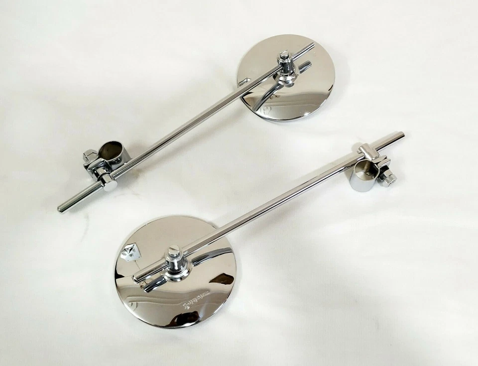 APTO PARA ROYAL ENFIELD BULLET 350CC 500CC CROMO ESPEJO RETROVISOR LATERAL ABRAZADERA 22MM Foto 2 de 4