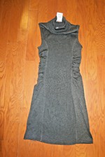 S ❤️CALVIN KLEIN SWEATER DRESS❤️ SLEEVELESS GREAY MOCKED SLIMMING SKINY SOCK NWT