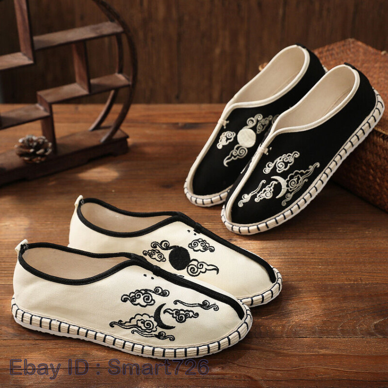 Chinese Style Embroidered Shoes Men Slip-On Lazy Casual Breathable