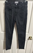 Frame Denim Le High Skinny Crop Raw Hem Women’s Jeans Distressed Black Size 27