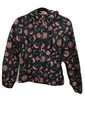 Joe Fresh NWOT Girls Windbreaker Pink Navy Floral Jacket W/Hood Sz XL 14 E2047 