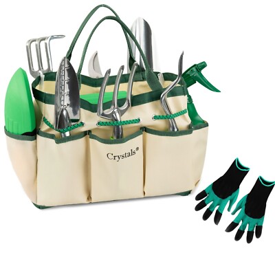 11-teiliges Edelstahl Schwerlast Gartenwerkzeug Set mit Tragetasche - Handwerkzeug Set