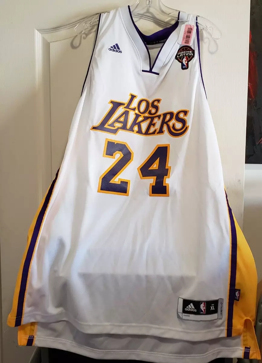 Authentic LOS LAKERS 24 Kobe Bryant XL long stitched Jersey Noche Latina  2014