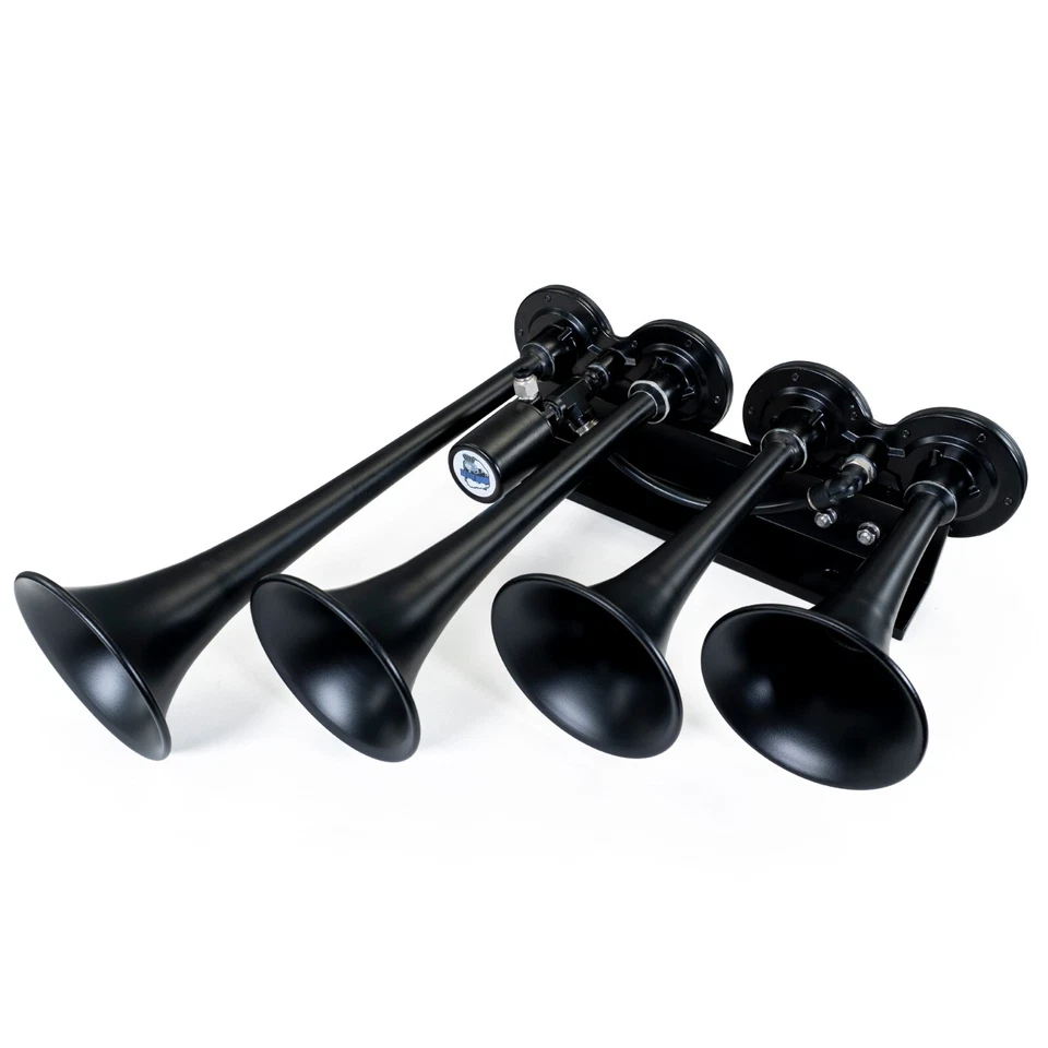 HornBlasters 4-Chime Stealth Bocina de Aire Negra - 12 Voltios - Línea de Aire 1/4" Foto 2 de 3