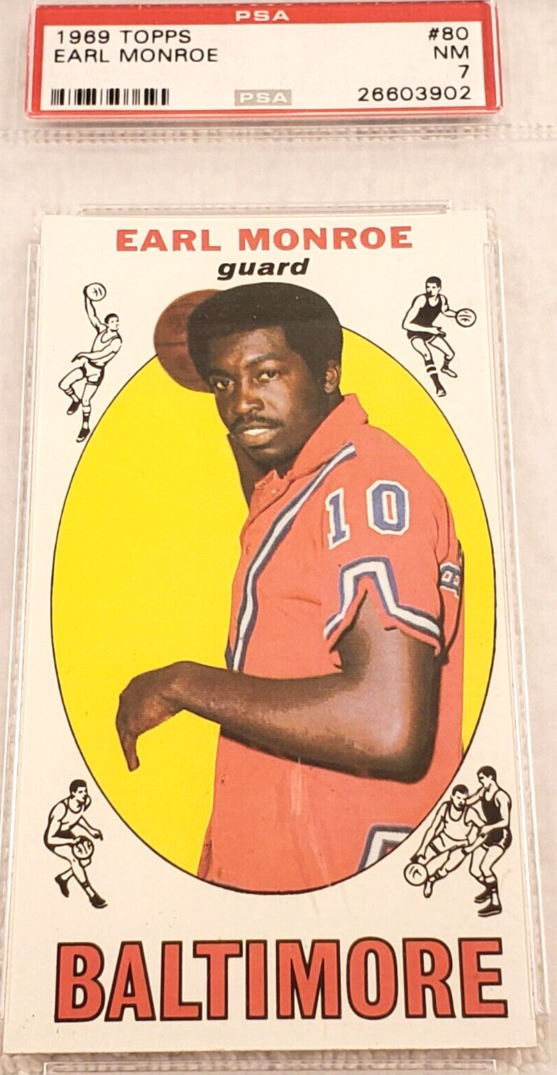 1969 TOPPS #80 EARL MONROE PSA NM 7 HOF RC ROOKIE