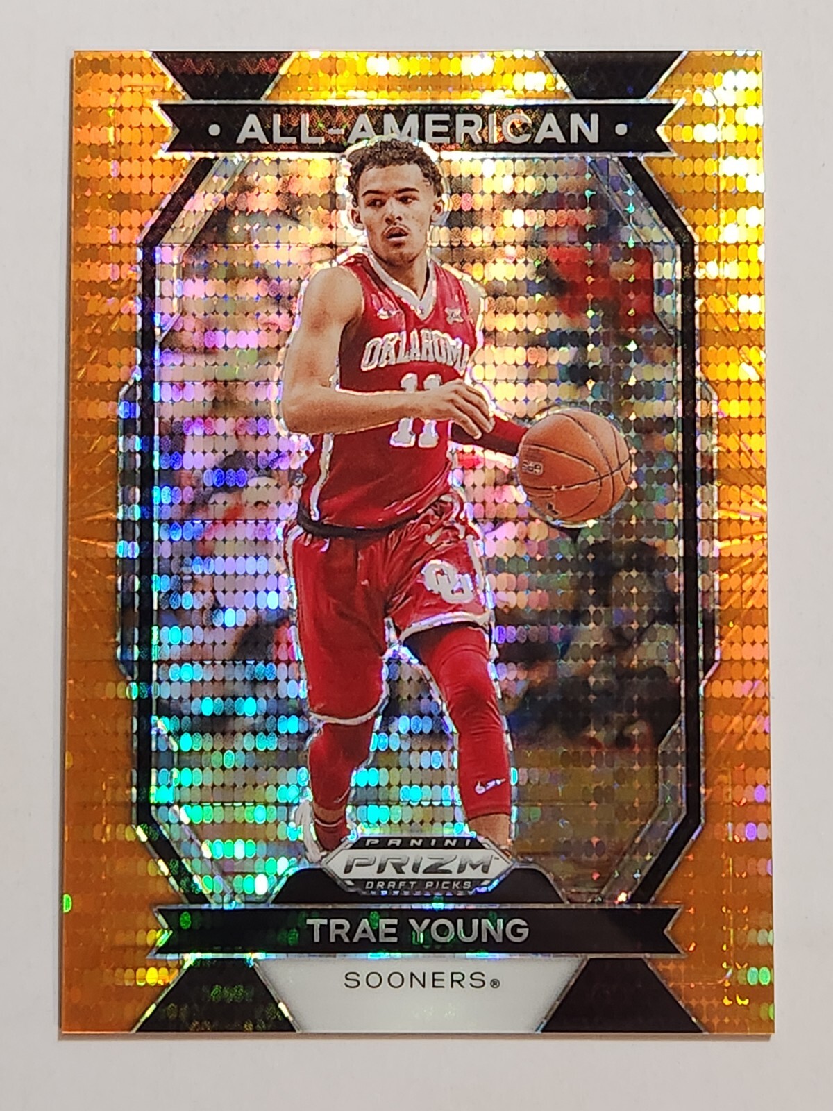 2024 Panini Prizm Draft All-American #2 Trae Young Orange Pulsar Prizm #21/49