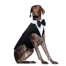 Dog Tuxedo for Large Dogs Formal Wedding Suit with Black Bowtie Costume