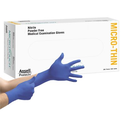 Micro-Touch Micro-Thin Exam Glove, Small, Blue (Sold as CS/3000)
