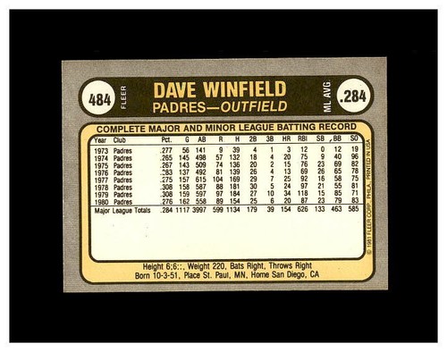 DAVE WINFIELD YOU PICK SEE EVERY CARD INSERTS HUGE SELECTION HUNDREDS ALL DAVE,S - Picture 111 of 257