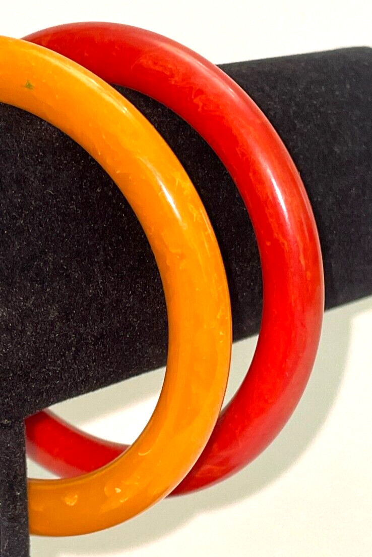 Butterscotch Orange Bakelite Bangle Bracelet Lot … - image 7