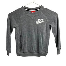 Nike Sweatshirt Pullover Boys Size 4 XS Gray Zipper Pocket