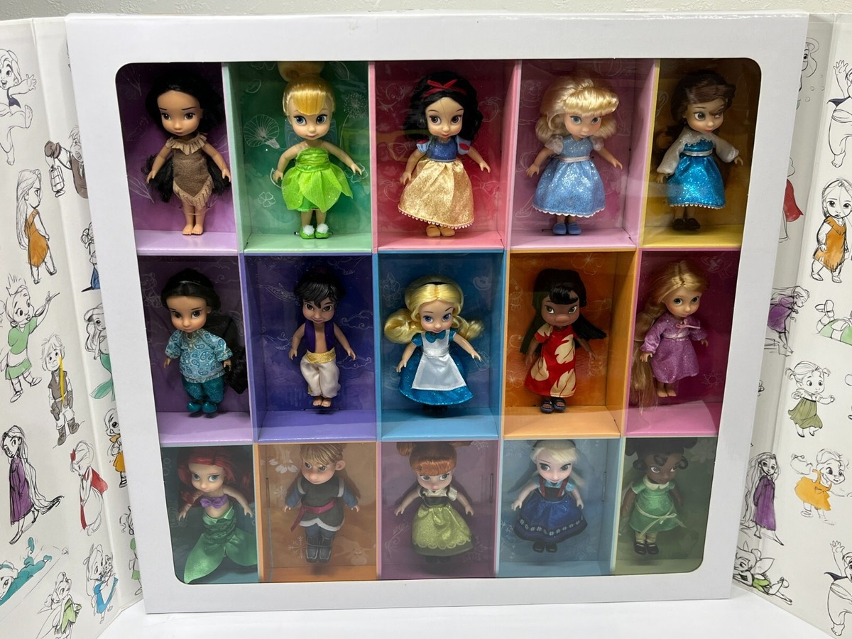 Disney Store ANIMATORS Collection Princess Mini Doll Figure Set of