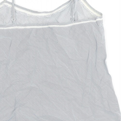 Mango Womens Blue Striped Cotton Camisole Button-Up Size M Scoop Neck - Picture 4 of 10