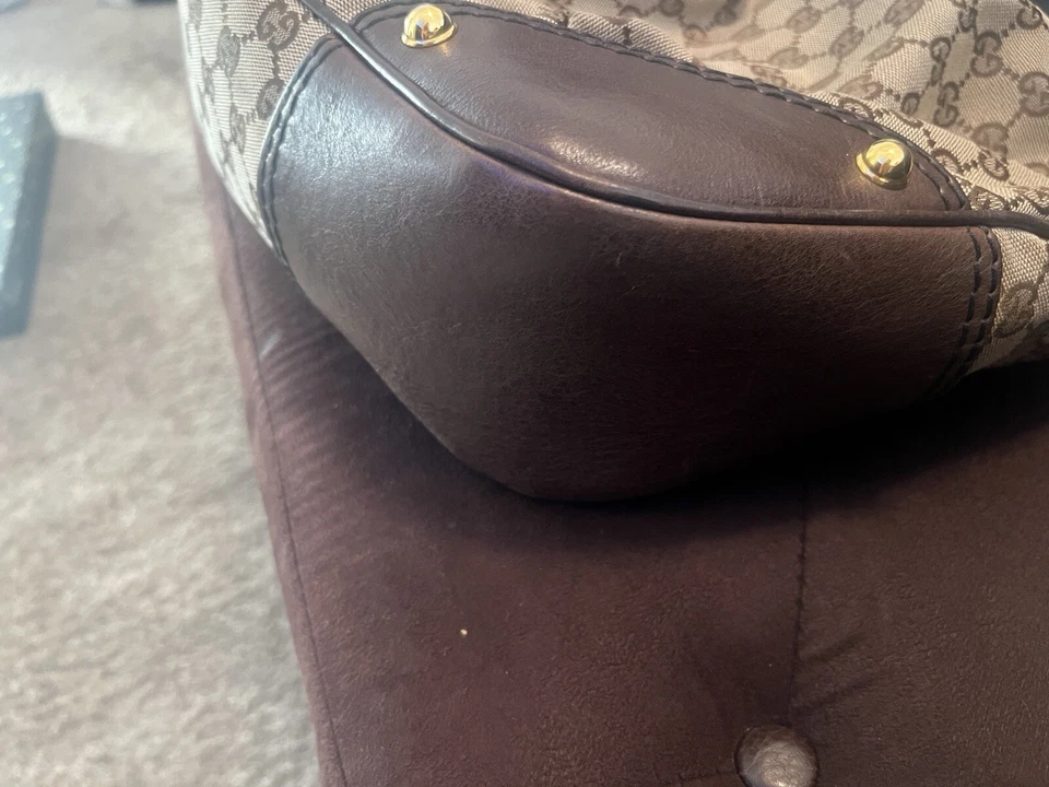 Jockey Hobo GG Gucci de lona e couro - Imagem 3 de 4