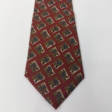 Vintage Joseph Richards Burgundy Tie Necktie 100% Silk Made in USA