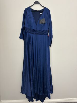 New Mac Duggal Navy Long Sleeve V-Neck Dress 55245 Size 14 | eBay New Mac Duggal Navy Long Sleeve V-Neck Dress 55245 Size 14 | eBay