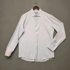 Truly Men's Slim Fit Blue Long Sleeve Flip Cuff Button Up Shirt Size Large