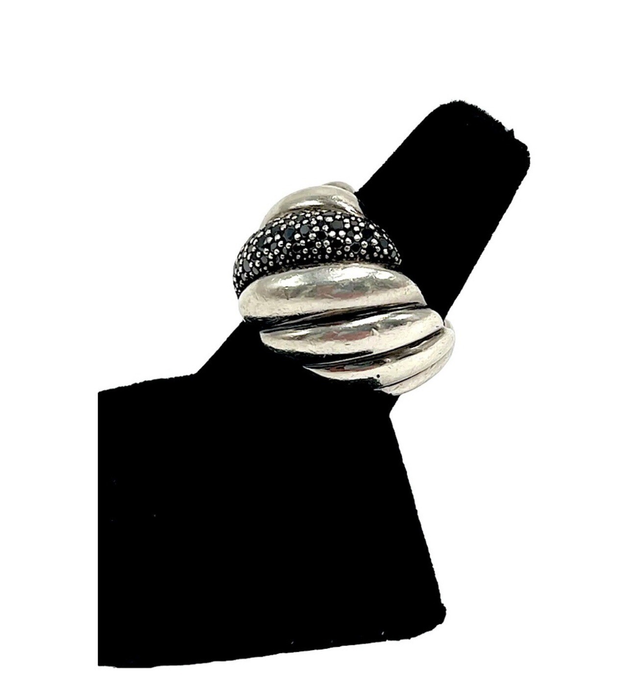 David Yurman Sculpted Hampton ring w Black pave diamonds eBay