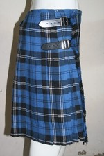 Men's 8 Yard Scottish Tartan Highland Wedding Kilt Ramsey Blue Tartan Size 32"-/